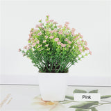 Artificial Plant New Artificial Flower Home Decor Bonsai Tree Pot Plant Fake Flower Potted Ornament For Home Desk Garden Decoration