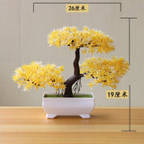 Artificial Plant New Artificial Flower Home Decor Bonsai Tree Pot Plant Fake Flower Potted Ornament For Home Desk Garden Decoration