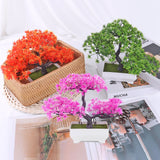 Artificial Plant New Artificial Flower Home Decor Bonsai Tree Pot Plant Fake Flower Potted Ornament For Home Desk Garden Decoration