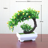 Artificial Plant New Artificial Flower Home Decor Bonsai Tree Pot Plant Fake Flower Potted Ornament For Home Desk Garden Decoration