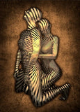 Modern Silver Couple Hugging Posters Nordic Figures Wall Art Canvas Paintings